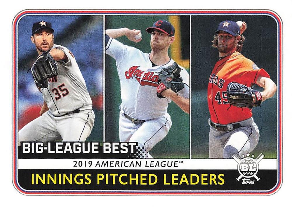 2020 Topps Big League 263 Gerrit Cole/Shane Bieber/Justin Verlander LL