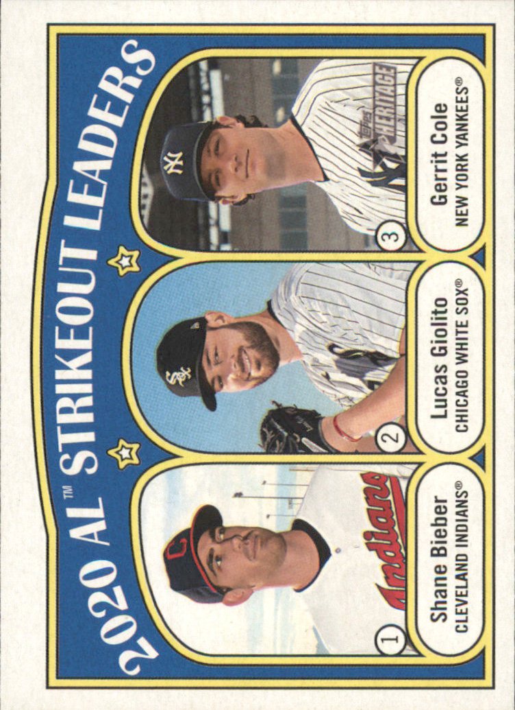 2021 Topps Heritage 96 Shane Bieber/Gerrit Cole/Lucas Giolito LL