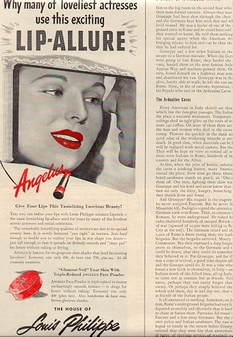 Print Ad 1940's Louis Philippe Angelus Makeup Rouge Lipstick  Bewitching Leg