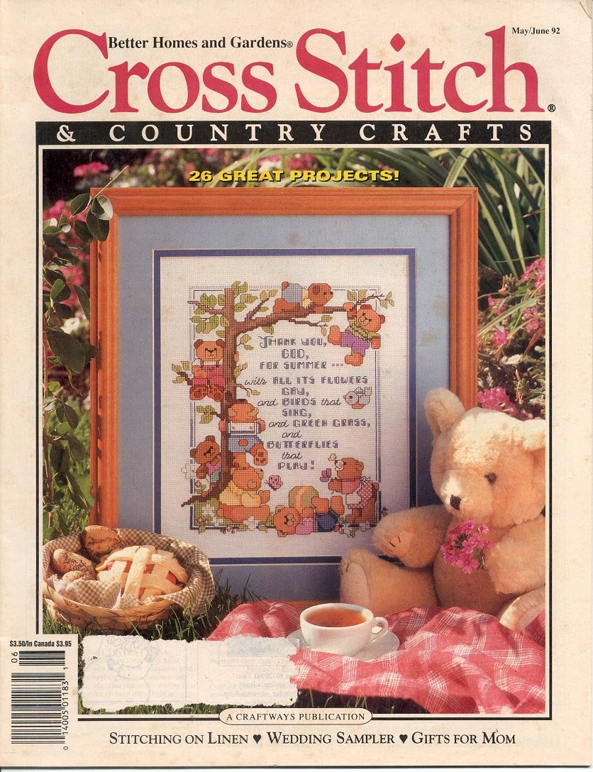 CROSS STITCH & COUNTRY CRAFTS BACK ISSUE MAGAZINE MAY JUNE 1992 NEAR MINT