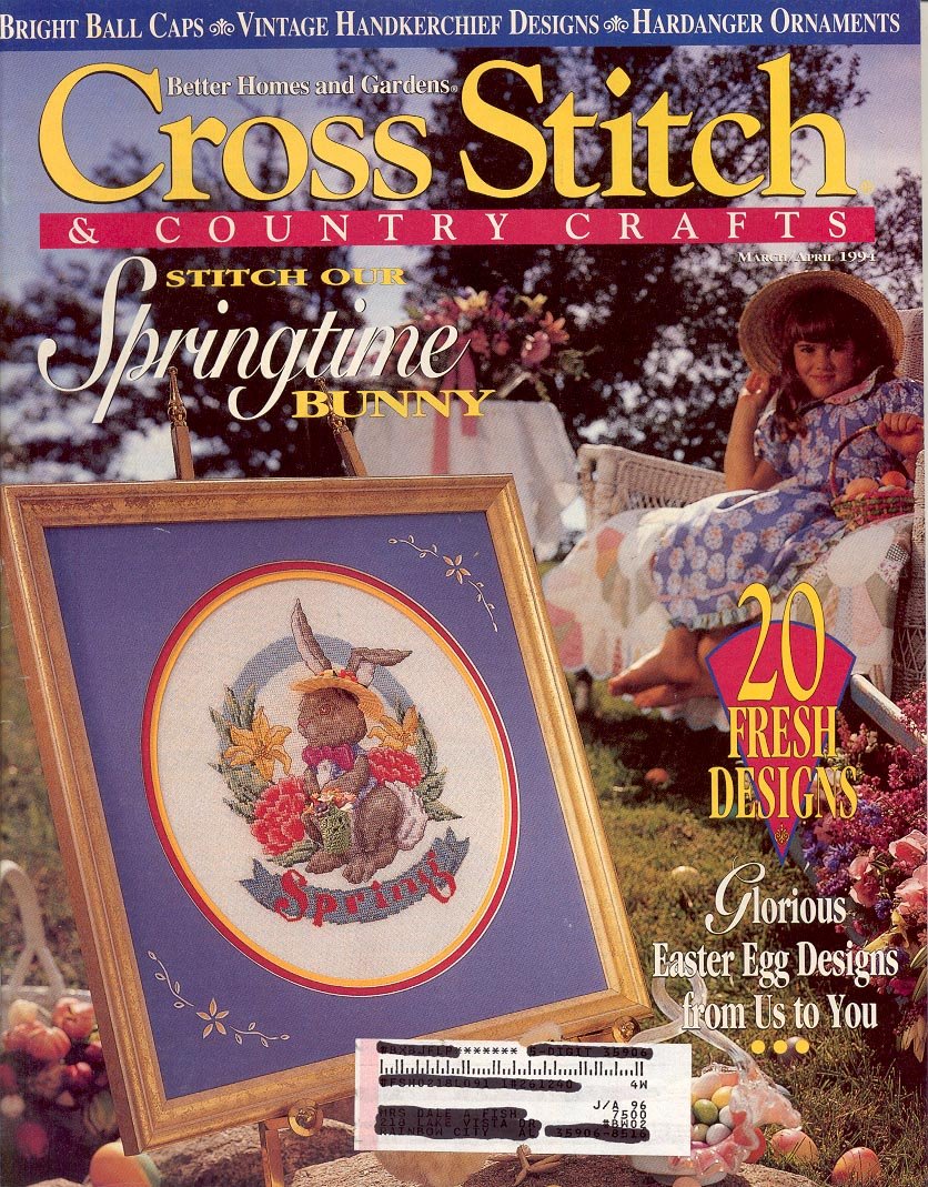 CROSS STITCH & COUNTRY CRAFTS BACK ISSUE MAGAZINE MARCH APRIL 1994 MINT