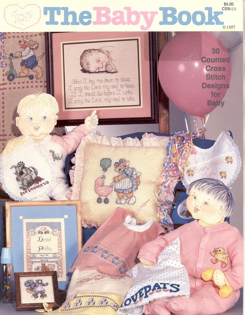 THE BABY BOOK by CROSS MY HEART INC CROSS STITCH LEAFLET CRAFT BOOK 1987 NEAR MINT