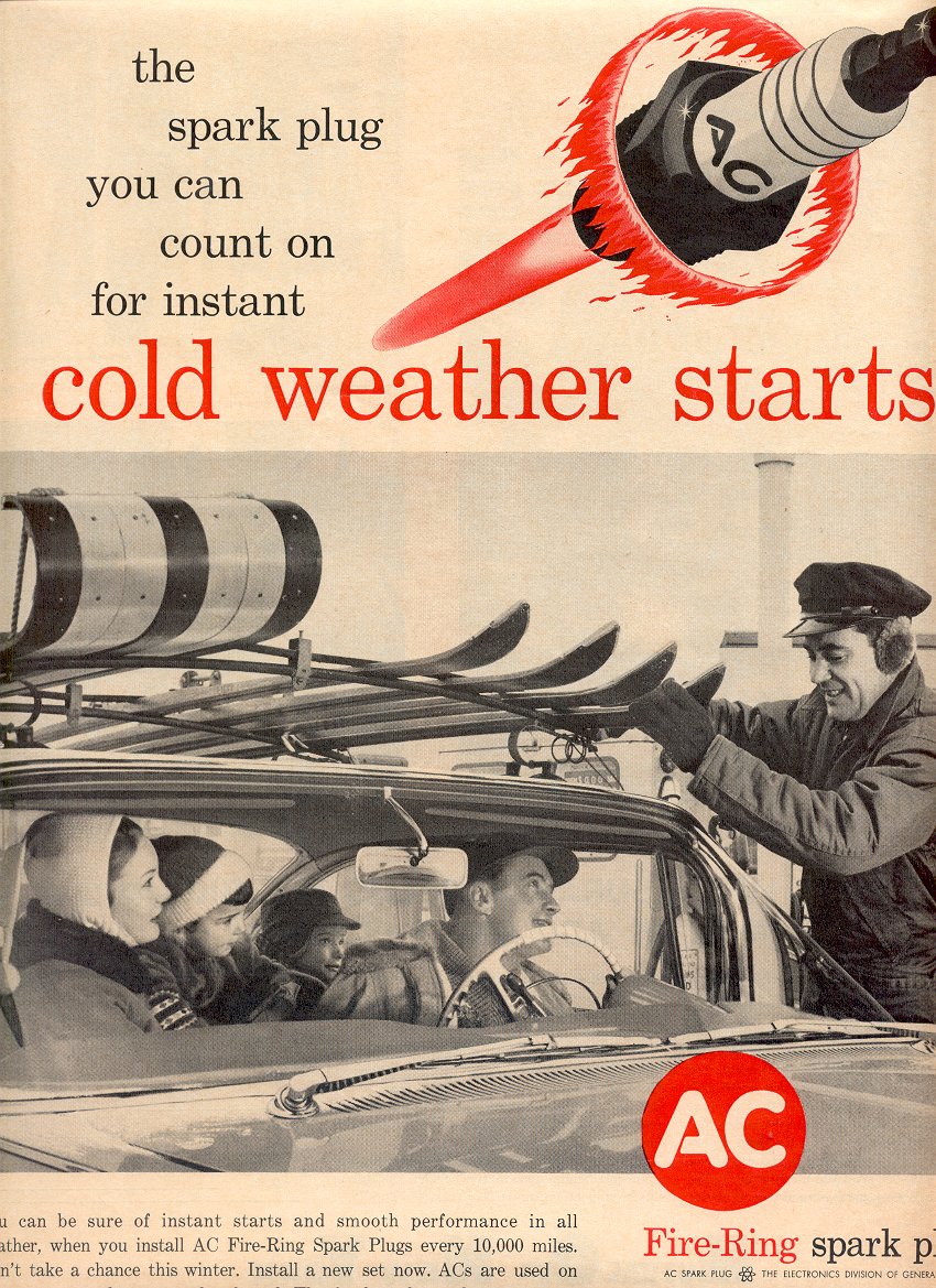 1961  AC FIRE-RING SPARK PLUGS  MAGAZINE AD  (9)