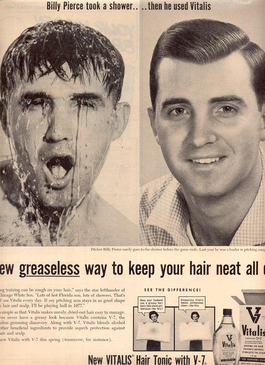 1957 Vitalis Hair Tonic With V 7 Magazine Ad 217