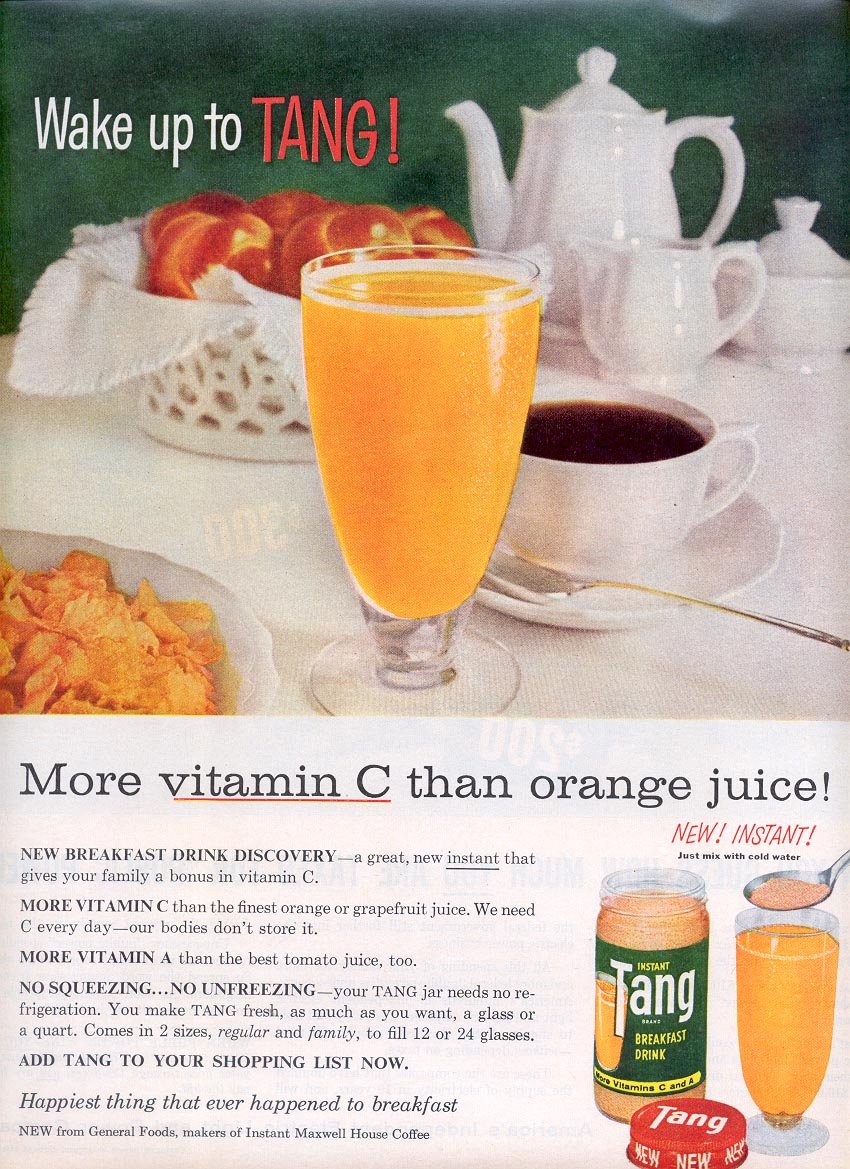 1959 TANG INSTANT BREAKFAST DRINK MAGAZINE AD (308)