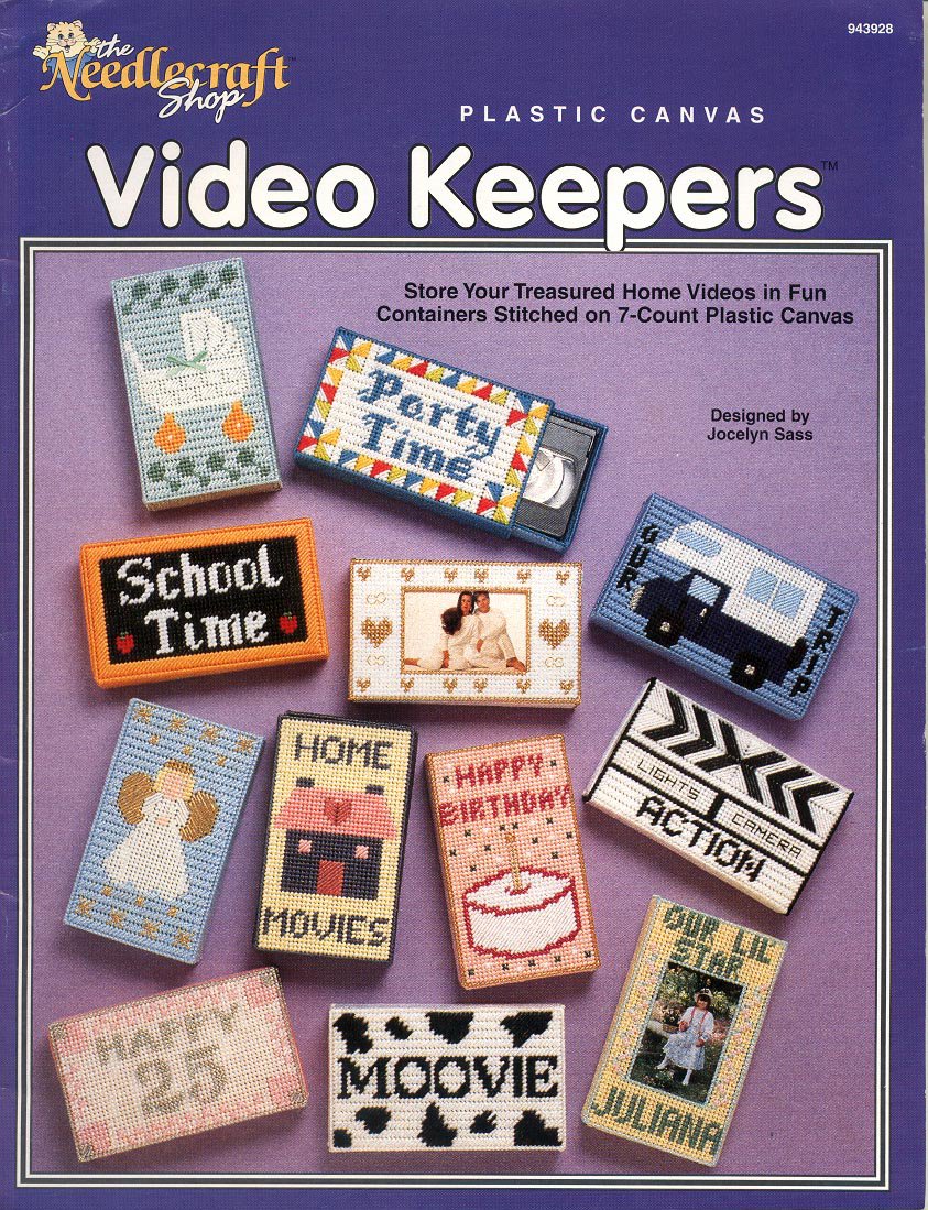 THE NEEDLECRAFT SHOP VIDEO KEEPERS 1994 PLASTIC CANVAS CRAFT BOOKLET NOS NEAR MINT