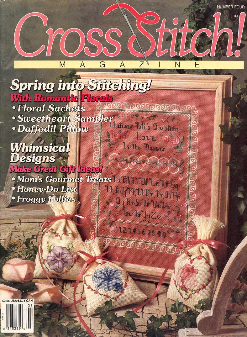 CROSS STITCH MAGAZINE 4 BACK ISSUE APRIL MAY 1991 NEAR MINT