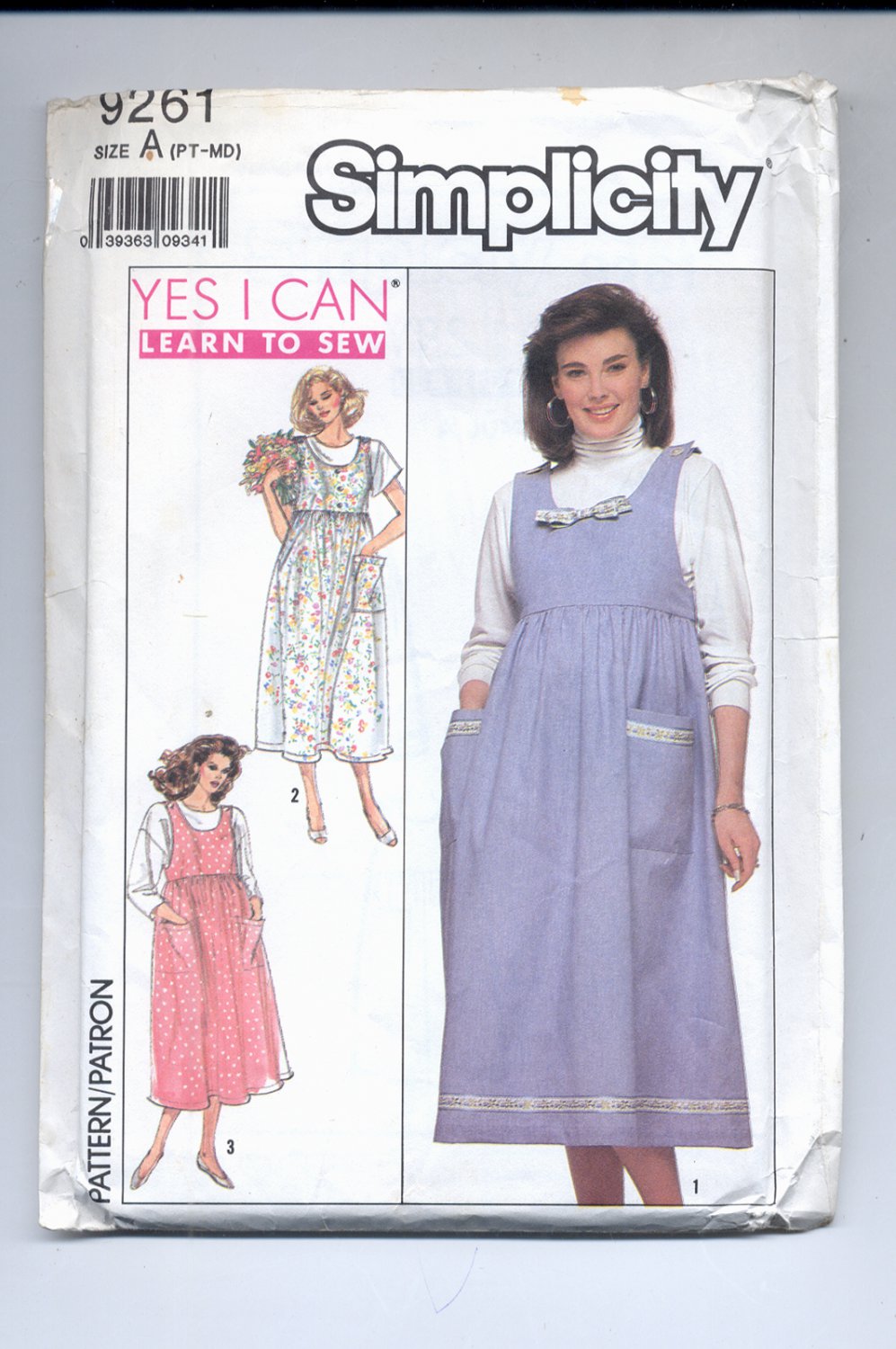 SIMPLICITY PATTERN 9261 MISSES MATERNITY JUMPER SIZE A PETITE