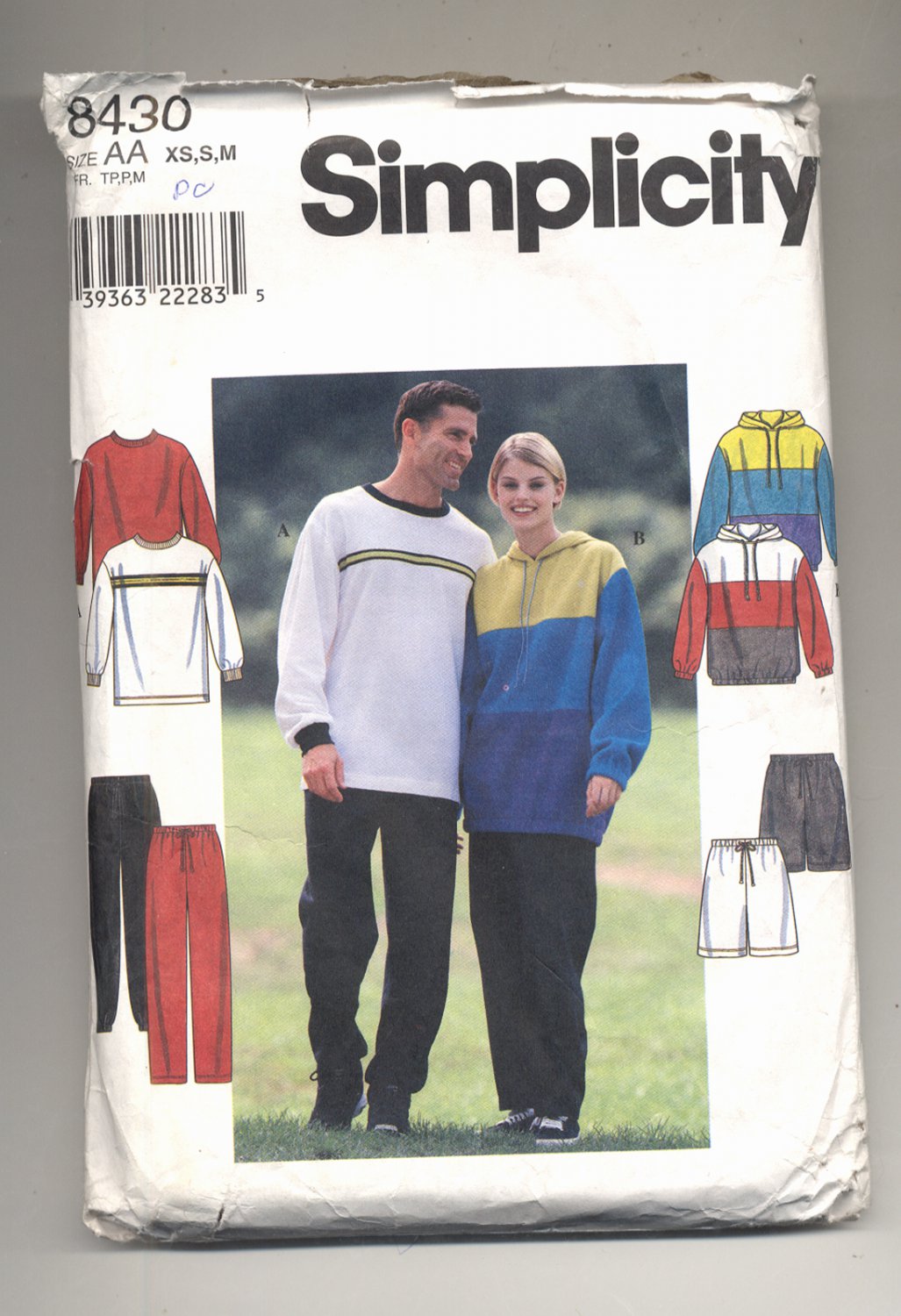 SIMPLICITY PATTERN #8430 MISSES/MENS/TEENS UNISEX SWEAT PANTS TOP ...