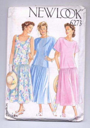 SIMPLICITY NEW LOOK PATTERN # 6273 MISSES DRESS W/SLEEVE VARIATION SIZE ...