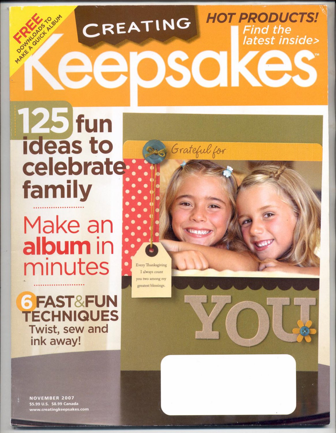 CREATING KEEPSAKES SCRAPBOOKING CRAFT MAGAZINE NOVEMBER 2007 NEAR MINT