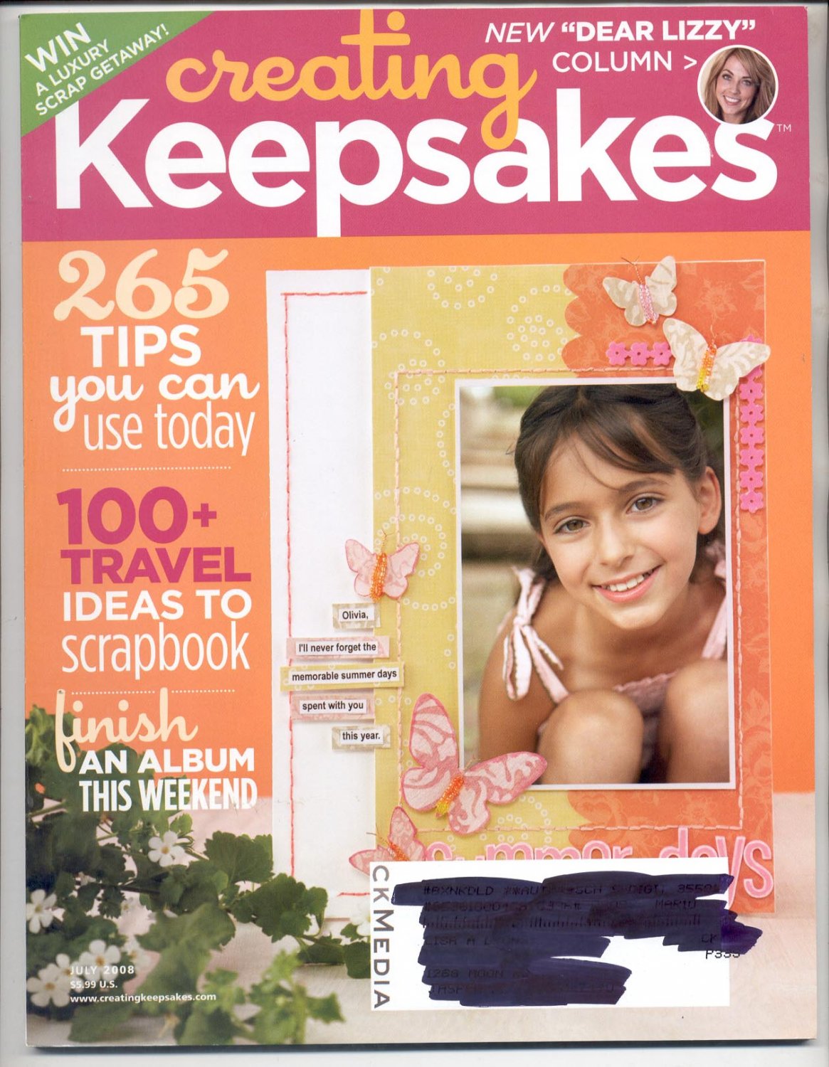 Creating Keepsakes Scrapbooking Craft Magazine July 2008 Near Mint