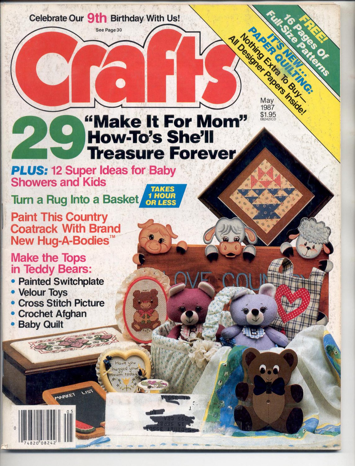 CRAFTS MAGAZINE BACK ISSUE ~ MAY 1987 W/ FULL SIZE PULL OUT PATTERNS ...