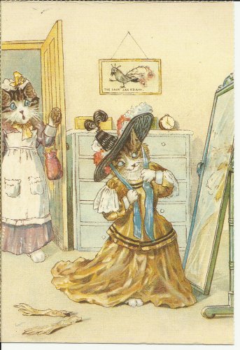 VAIN MISS KITTY - CAT COLOR POSTCARD # 9 UNUSED 1994 NEAR MINT