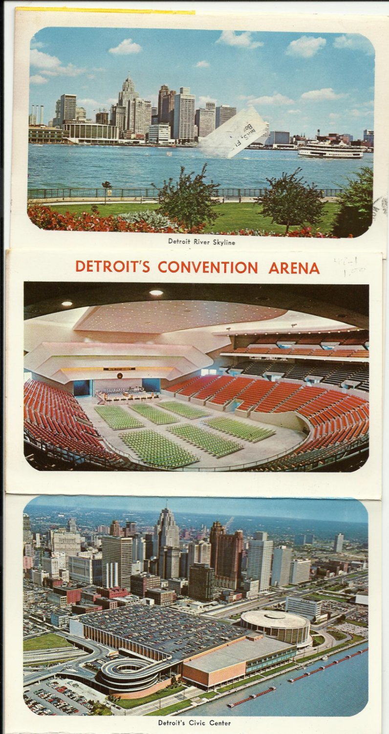 DETROIT MICHIGAN BOOKLET - VINTAGE ORIGINAL COLOR POSTCARD UNUSED NEAR ...