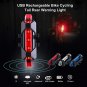 Road Bike Rechargeable LED Tail light Taillight USB Rear Safety Warning Bright