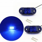 2Pcs Blue LED Side Marker Lights 12V 24V Trailer, Boat, Car, Marine