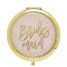 CR Gibson Pink and Gold "Bridesmaid" Pocket Compact Makeup Mirror - Brand New