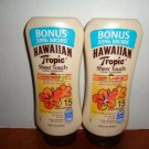 LOT OF 2 HAWAIIAN TROPIC SPF 15 SHEER TOUCH SUNSCREEN LOTION BONUS SIZE 10.8 oz