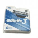 Gillette 3 Razor Refill Cartridges 4 Count NEW Fits Mach 3
