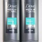 2 Dove Men + Care Aqua Impact Ocean Minerals Body & Face Wash 13.5oz