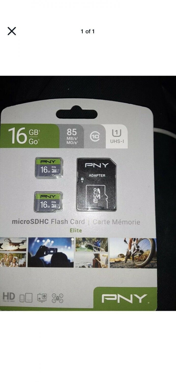 NEW SEALED PNY SDHC Flash Card 16GB Prime MicroSD 2-pk Elite
