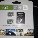 NEW SEALED PNY SDHC Flash Card 16GB Prime MicroSD 2-pk Elite