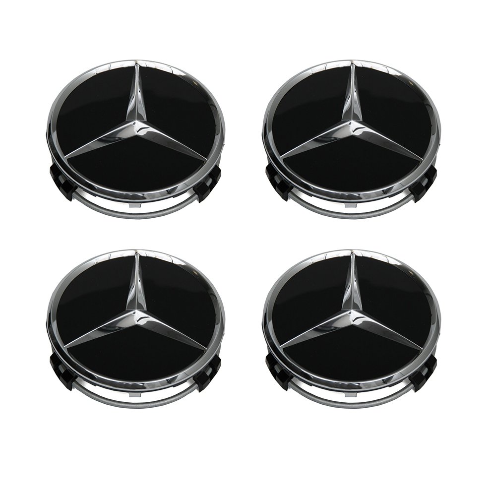 60 mm Mercedes Black Hubcap Center Wheel Cap