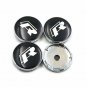 60mm R Line Black Silver Hubcap Center Wheel Cap Cover Rim Cap