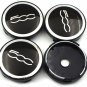 60mm FIAT 500 Black Silver Hub caps Rim Cover Cap Hub Cover