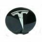 58mm TESLA Black Silver Hubcap Center Cap Cover Wheel Set