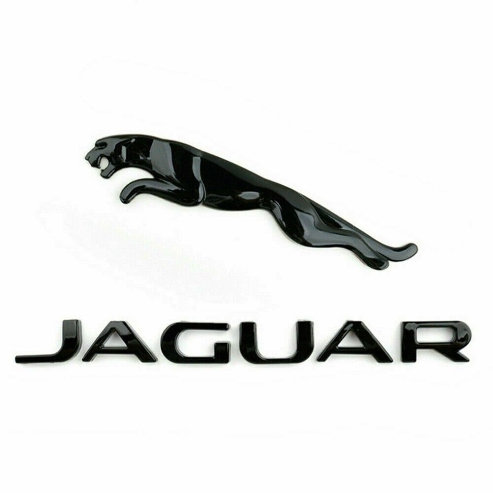 Jaguar Black Sticker Emblem Letter Logo Rear Trunk Exterior Design Sign Car Sticker