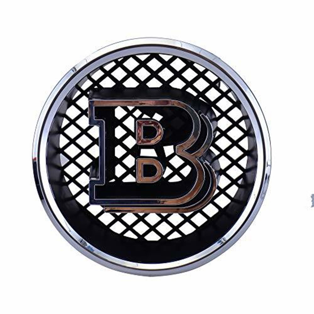18.5 cm Brabus B Black Silver Front Replacement Grille Hood Emblem
