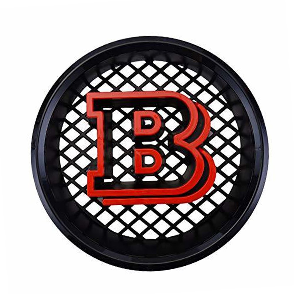18.5 cm Brabus B Black Red Front Replacement Grille Hood Emblem