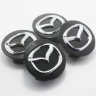 56mm Mazda Black Silver Hubcap Center Cap Wheel Cover