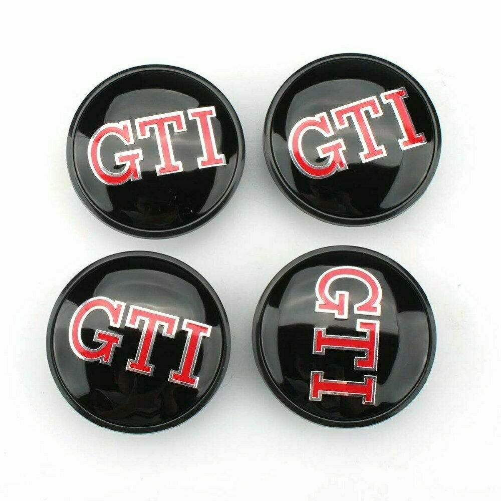 65mm GTI Black Red Hubcap Center Wheel Cover