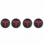 58mm TESLA Black Red Hubcap Wheel Cover Center Cap Set