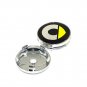 60mm SMART Black Yellow Hubcap Wheel Cover Center Cap Set