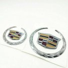 Cadilac Silver Front and Back Emblem Sticker SRX ATS XTS