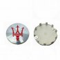 60mm Maserati Silver Red Hubcap Wheel Cover Center Cap Set