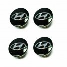 59mm Hyundai Black Silver Hubcap Wheel Cover Center Cap Set