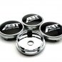 60mm ABT Black Hubcap Center Wheel Cover Cap Set
