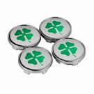 60mm Alfa Romeo Green Clover Black Hubcap Wheel Cover Center Cap Set