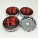 60mm Alfa Romeo Hubcap Black Red Hubcap Wheel Cover Center Cap Set