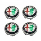 60mm Alfa Romeo Hubcap Black Red Hubcap Wheel Cover Center Cap Set