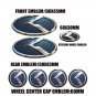 KIA Set of 7pcs Front Rear Back Steering Wheel Hubcap Emblem Logo