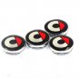 60mm Smart Black Red Hubcap Wheel Cover Center Cap Set