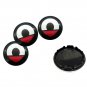 56mm Smart Black Red Hubcap Wheel Cover Center Cap Set