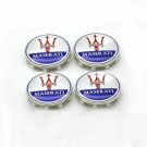 60mm Maserati Silver Red Blue Hubcap Wheel Cover Center Cap Set
