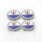 60mm Maserati Silver Red Blue Hubcap Wheel Cover Center Cap Set